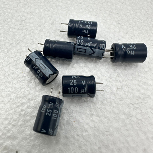100uf 25v NC Audio Grade Electrolytic Capacitor, Short Leg