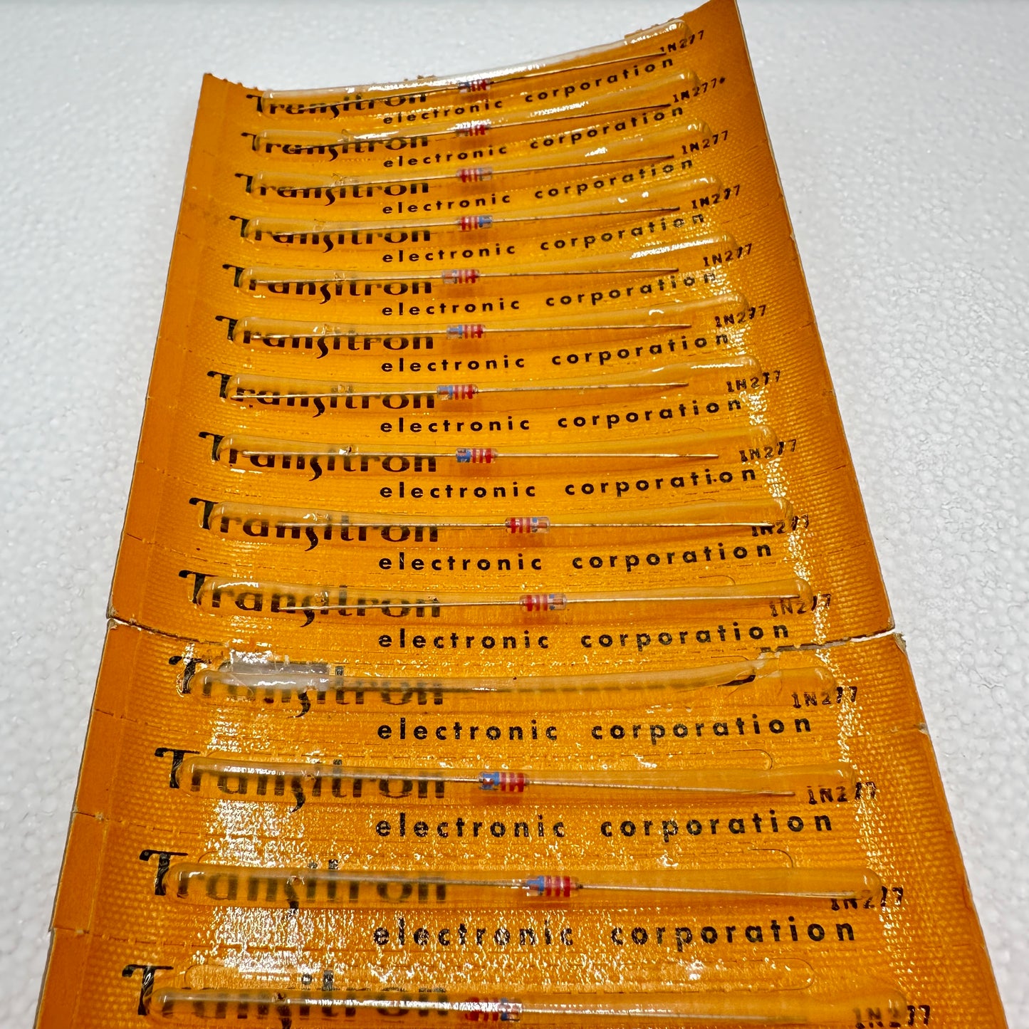 Factory Card of 19 1N277 NOS Germanium Diodes Transitron 125v 250mA - Rare & Reclaimed