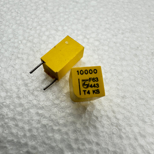 10000pf .01uf Philips 443 Radial Polystyrene Foil Capacitor 63V 1% 10nf