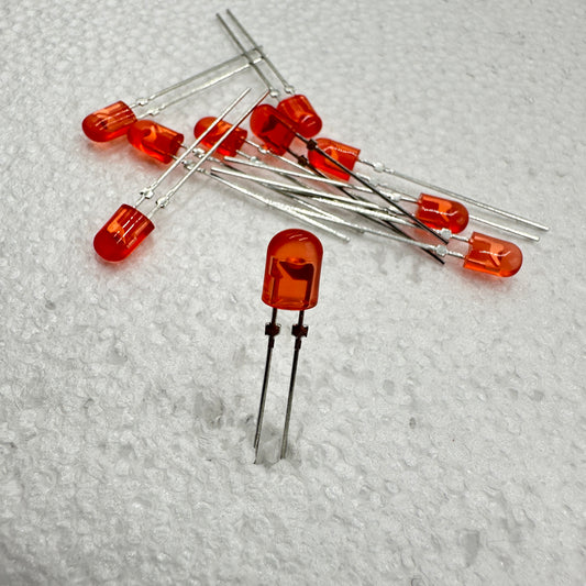 10 PACK Red 5mm Oval/Diode LED's Clipping Diodes