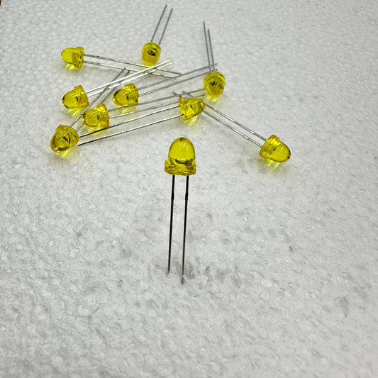 10 PACK Kingbright Yellow 5mm LED's Clipping Diodes