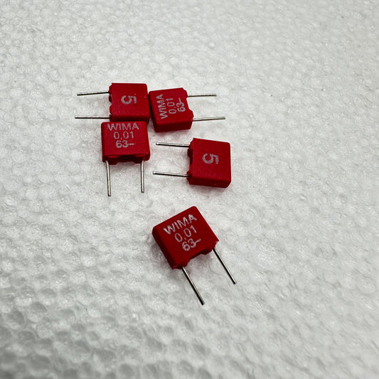 5 PACK WIMA MKS2 .01UF 63V 5% Metallized Polyester Capacitors 10nf