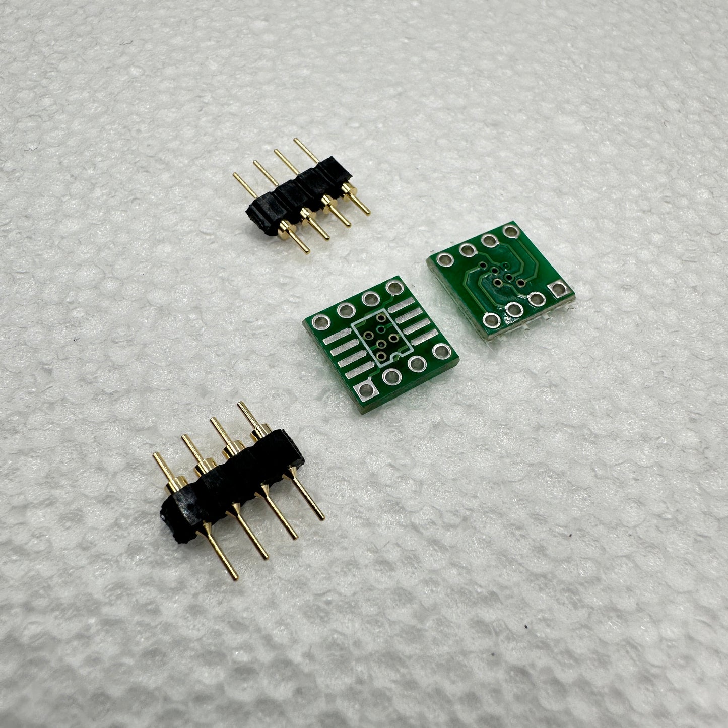 SOIC8 to DIP8 Dual Single Op-Amp Adapter with Gold Headers