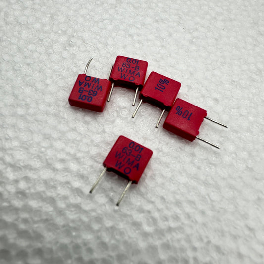 5 PACK WIMA MKS2-HT .01UF 63V 10% Metallized Polyester Capacitors 10nf
