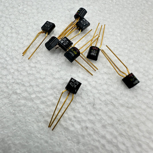 2N4124 Silicon Transistor, TO-92, Gold Leg, Motorola