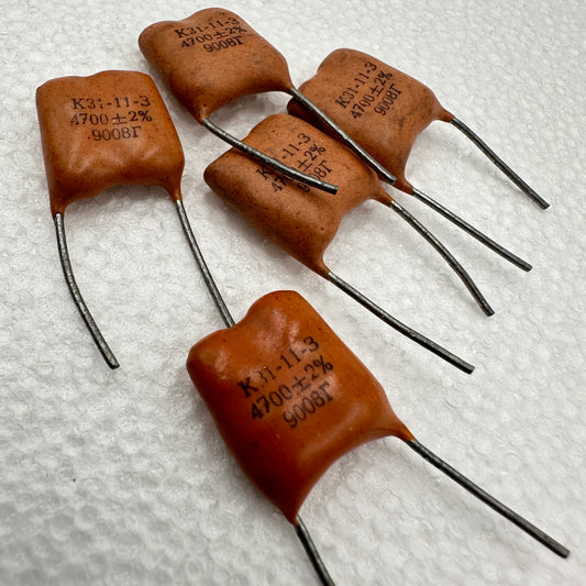 5 PACK 4700pf 500v 2% Silver Mica Capacitors Russian Military Spec 4.7nf 4n7 .0047uf